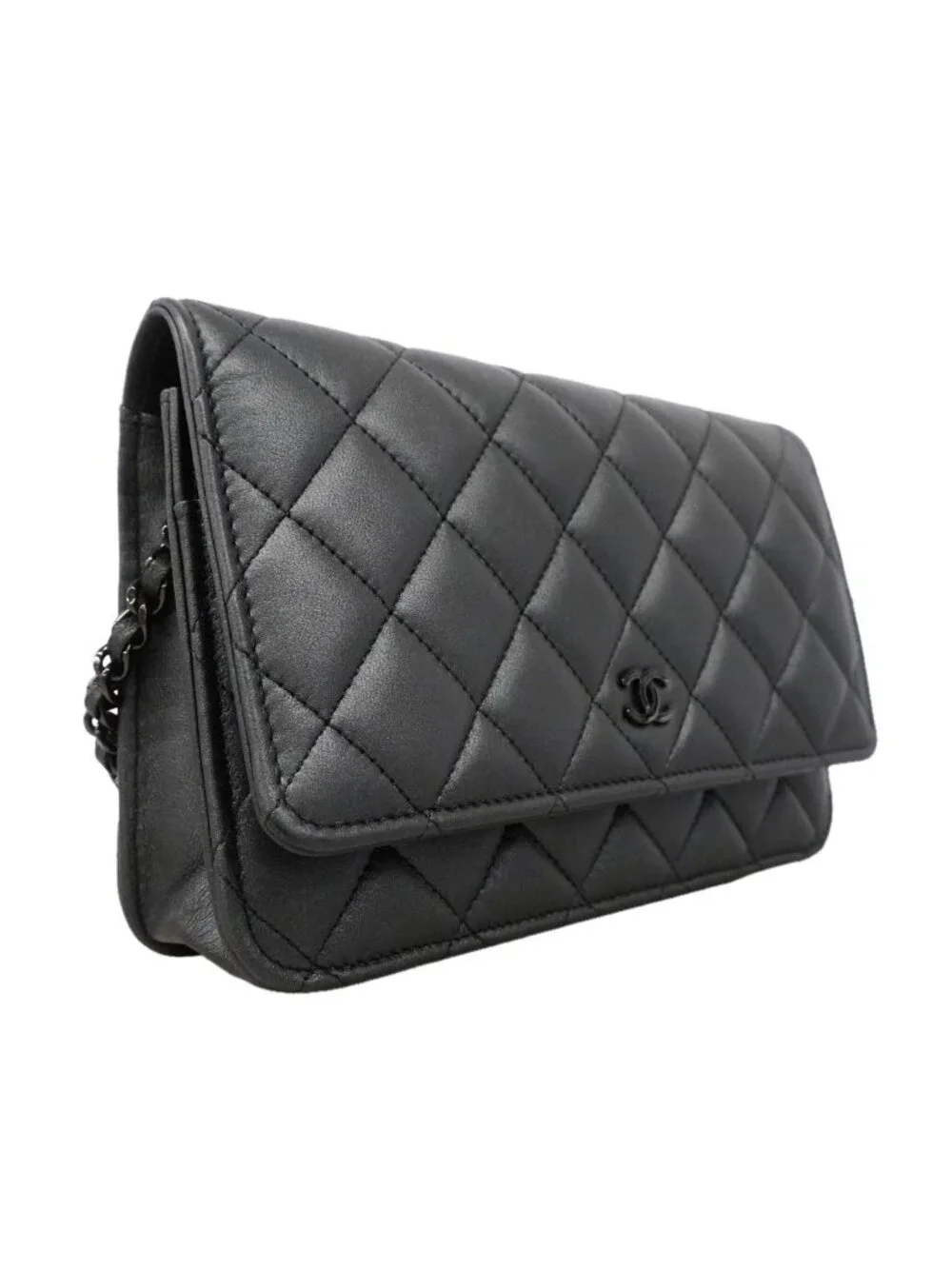 Chanel Wallet on Chain Quilted Lambskin Black Shoulder Bag